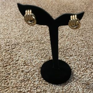 VTG Napier gold door knocker post earrings